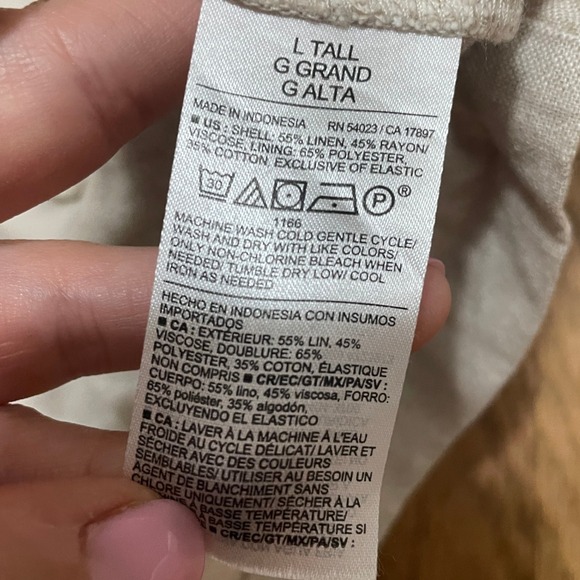 Old Navy Women's Large Tall Tan Button Front Puff Sleeve‎ Milkmaid Dress NWT - Picture 4 of 6